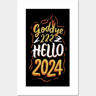 Goodbye 2023 hello 2024 Posters and Art